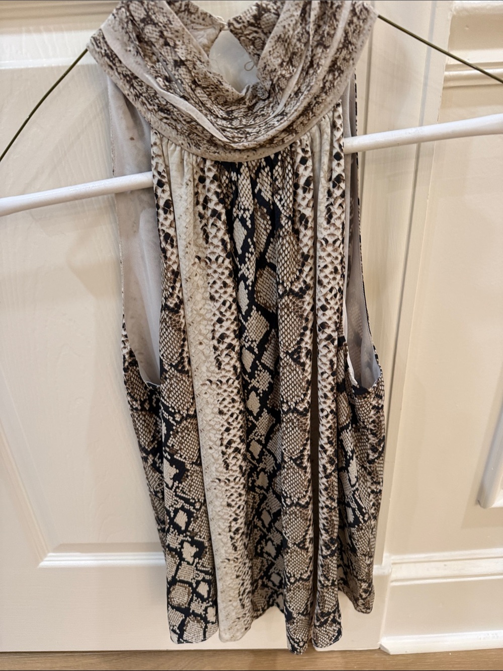 Joie Neutral Snake-Print Sleeveless Top